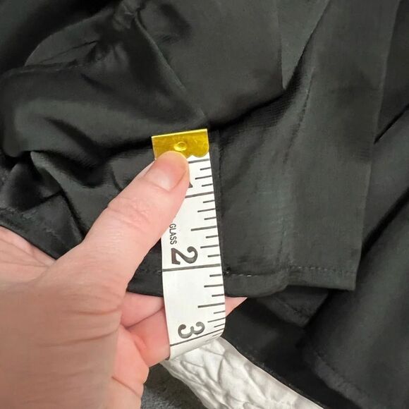 Astr Black Romper silky feeling medium v neck bow Anthropologie - Picture 9 of 16